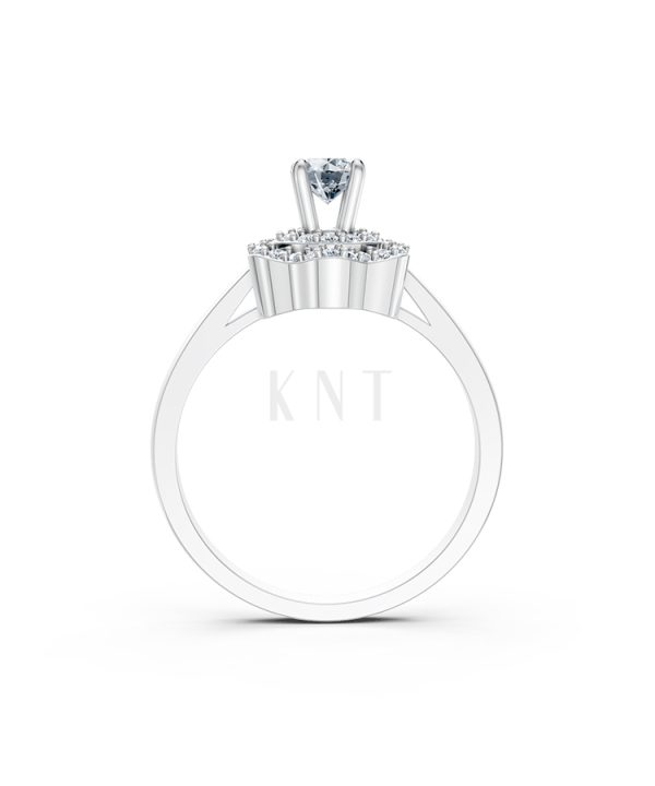 Nhẫn đính hôn R340 màu vàng trắng White Gold vàng sáng bóng, thiết kế trẻ trung