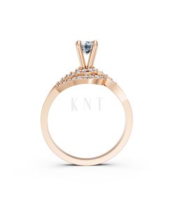 Nhẫn đính hôn đá US R342 – ALONDRA màu vàng hồng Rose Gold phong cách trẻ trung, nổi bật