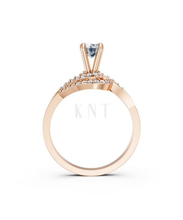 Nhẫn đính hôn đá US R342 – ALONDRA màu vàng hồng Rose Gold phong cách trẻ trung, nổi bật
