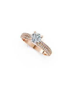 Nhẫn đính hôn R350 màu vàng hồng cá tính