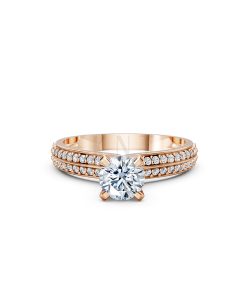 Nhẫn đính hôn R350 thiết kế đính đá chủ tinh tế