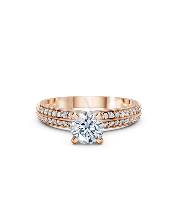 Nhẫn đính hôn R350 thiết kế đính đá chủ tinh tế