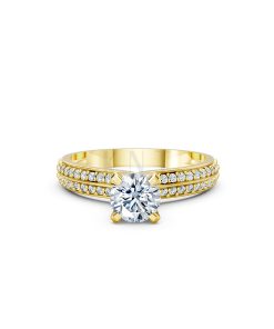 Nhẫn đính hôn R350 thiết kế sang trọng với đá chủ lấp lánh