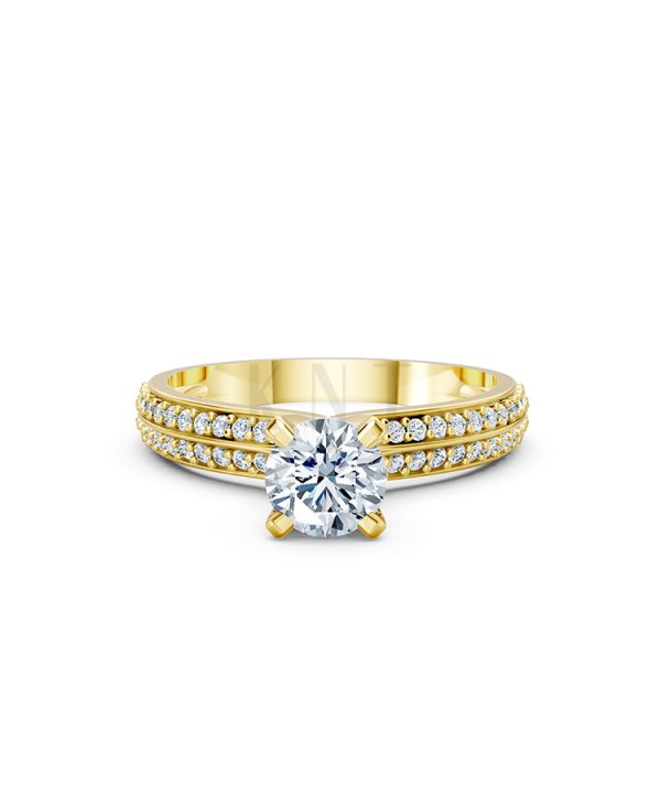 Nhẫn đính hôn R350 thiết kế sang trọng với đá chủ lấp lánh