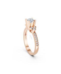 Nhẫn đính hôn đá US R352 – ALINA màu vàng hồng Rose Gold thiết kế đối xứng, phong cách, ấn tượng