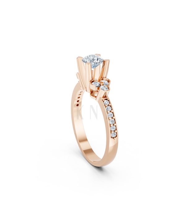 Nhẫn đính hôn đá US R352 – ALINA màu vàng hồng Rose Gold thiết kế đối xứng, phong cách, ấn tượng