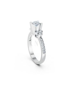 Nhẫn đính hôn đá US R352 – ALINA màu vàng trắng White Gold kiểu dáng cá tính, hiện đại