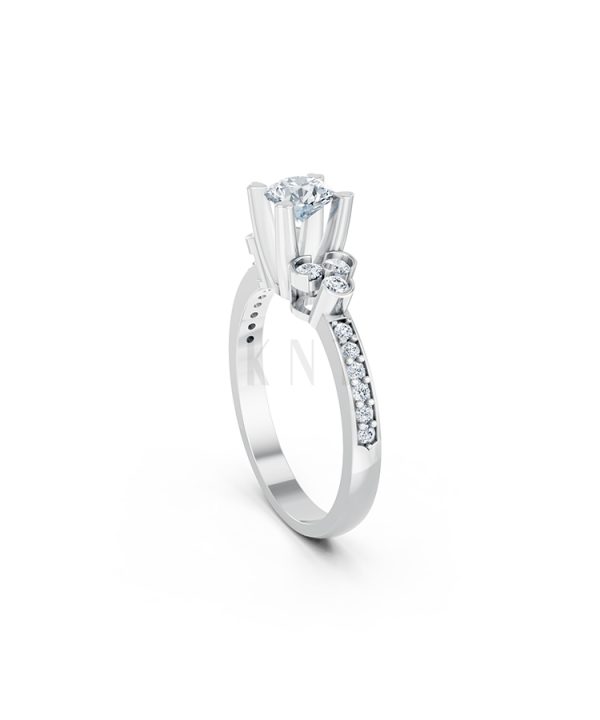 Nhẫn đính hôn đá US R352 – ALINA màu vàng trắng White Gold kiểu dáng cá tính, hiện đại