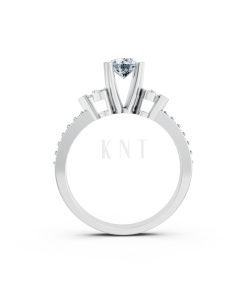 Nhẫn đính hôn đá US R352 – ALINA màu vàng trắng White Gold vàng sáng bóng, thiết kế trẻ trung