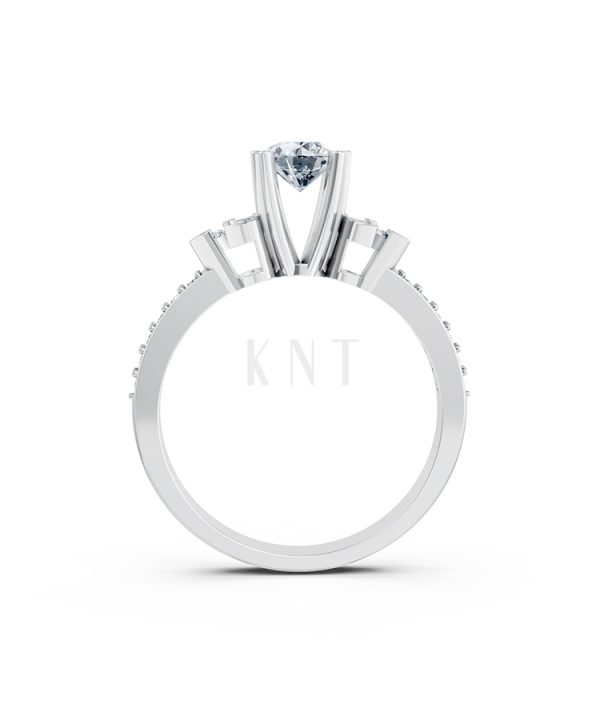 Nhẫn đính hôn đá US R352 – ALINA màu vàng trắng White Gold vàng sáng bóng, thiết kế trẻ trung