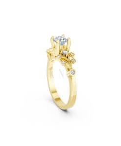 Nhẫn đính hôn đá US R353 – ALICIA màu Vàng Gold thiết kế phá cách, sang trọng