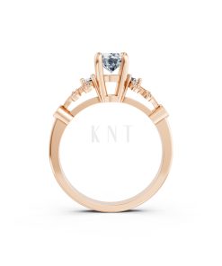 Nhẫn đính hôn đá US R353 – ALICIA màu vàng hồng Rose Gold vàng đẹp, họa tiết hình học, độc đáo