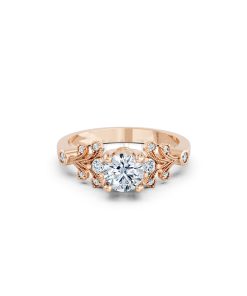 Nhẫn đính hôn đá US R353 – ALICIA màu vàng hồng Rose Gold thiết kế đối xứng, phong cách, ấn tượng