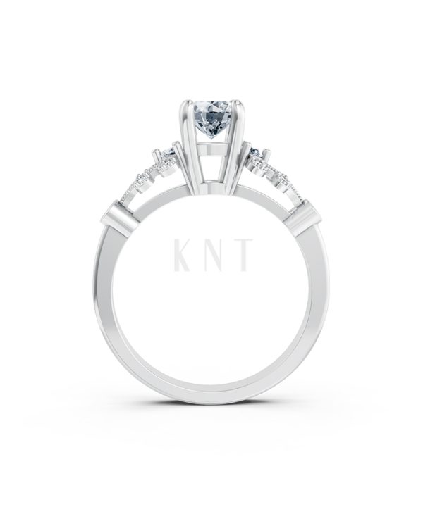 Nhẫn đính hôn đá US R353 – ALICIA màu vàng trắng White Gold kiểu dáng cá tính, hiện đại