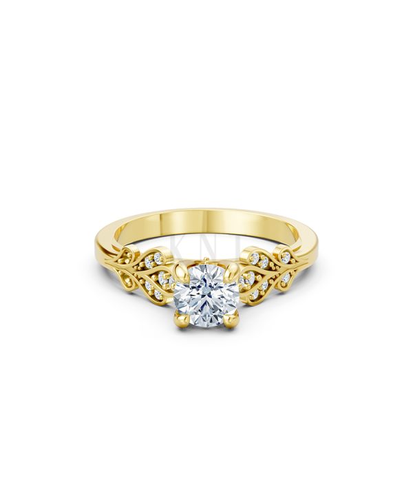 Nhẫn đính hôn đá US R355 – ALICE màu Vàng Gold thiết kế tinh xảo, độc đáo