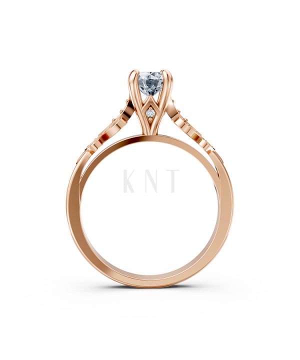 Nhẫn đính hôn đá US R355 – ALICE màu vàng hồng Rose Gold phong cách trẻ trung, nổi bật