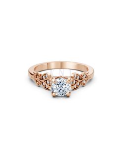 Nhẫn đính hôn đá US R355 – ALICE màu vàng hồng Rose Gold thiết kế đối xứng, phong cách, ấn tượng