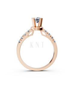 Nhẫn đính hôn R356 – ALEXANDRA màu vàng hồng Rose Gold vàng đẹp, họa tiết hình học, độc đáo