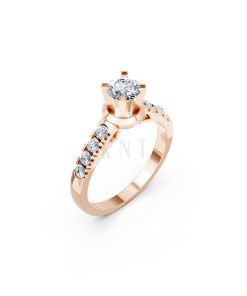 Nhẫn đính hôn R356 – ALEXANDRA màu vàng hồng Rose Gold họa tiết ấn tượng, cá tính