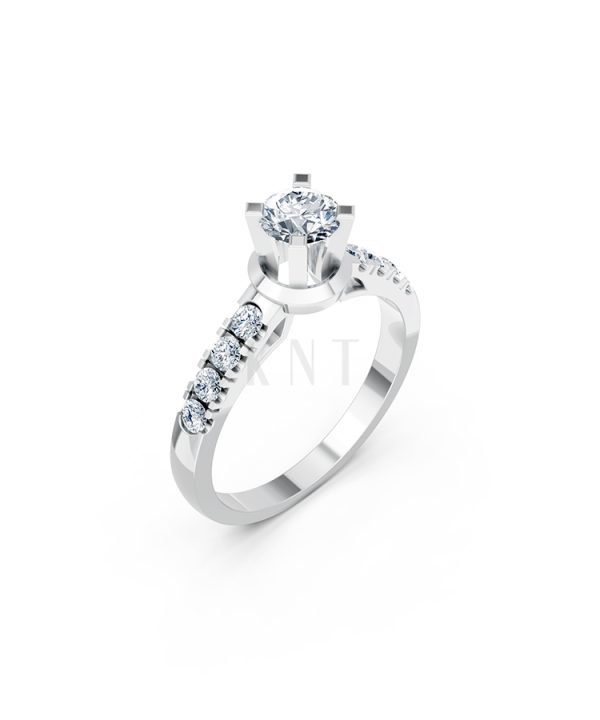 Nhẫn đính hôn R356 – ALEXANDRA màu vàng trắng White Gold kiểu dáng hiện đại, nổi bật