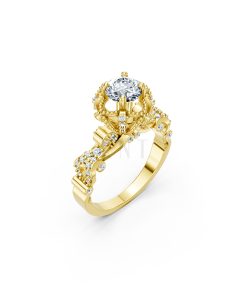 Nhẫn đính hôn đá cao cấp R362 – AINHOA màu Vàng Gold thiết kế tinh tế, sang trọng