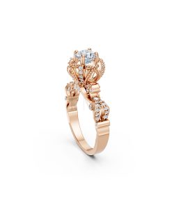 Nhẫn đính hôn đá cao cấp R362 – AINHOA màu vàng hồng Rose Gold phong cách trẻ trung, nổi bật