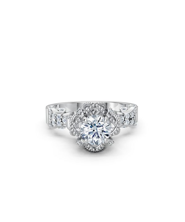 Nhẫn đính hôn đá cao cấp R362 – AINHOA màu vàng trắng White Gold vàng sáng, đường nét sắc sảo, tinh tế