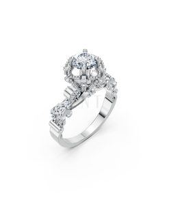 Nhẫn đính hôn đá cao cấp R362 – AINHOA màu vàng trắng White Gold kiểu dáng hiện đại, nổi bật