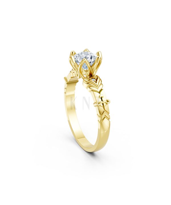 Nhẫn đính hôn Hy Lạp R363 – EROS màu Vàng Gold thiết kế phá cách, sang trọng