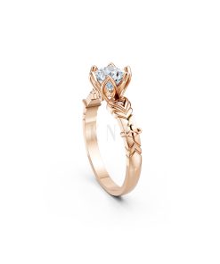 Nhẫn đính hôn Hy Lạp R363 – EROS màu vàng hồng Rose Gold thiết kế đối xứng, phong cách, ấn tượng