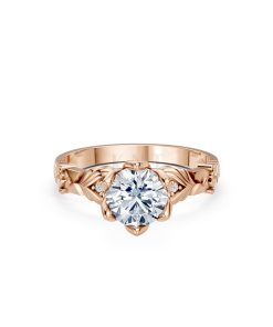 Nhẫn đính hôn Hy Lạp R363 – EROS màu vàng hồng Rose Gold vàng đẹp, họa tiết hình học, độc đáo