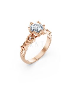 Nhẫn đính hôn Hy Lạp R363 – EROS màu vàng hồng Rose Gold họa tiết ấn tượng, cá tính