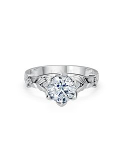 Nhẫn đính hôn Hy Lạp R363 – EROS màu vàng trắng White Gold vàng sáng bóng, thiết kế trẻ trung