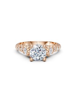 Nhẫn đính hôn R364 màu vàng hồng độc đáo