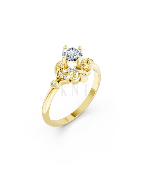 Nhẫn đính hôn Hy Lạp R365 – HERA màu Vàng Gold thiết kế tinh tế, sang trọng