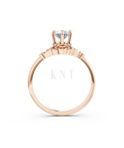 Nhẫn đính hôn Hy Lạp R365 – HERA màu vàng hồng Rose Gold vàng đẹp, họa tiết hình học, độc đáo