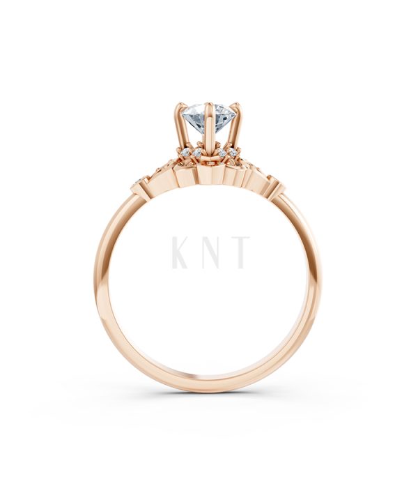 Nhẫn đính hôn Hy Lạp R365 – HERA màu vàng hồng Rose Gold vàng đẹp, họa tiết hình học, độc đáo