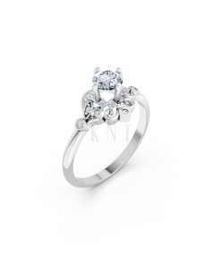 Nhẫn đính hôn Hy Lạp R365 – HERA màu vàng trắng White Gold kiểu dáng hiện đại, nổi bật