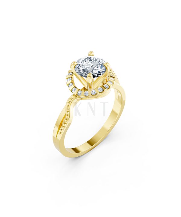 Nhẫn đính hôn Hy Lạp R367 – MOIRAI màu Vàng Gold thiết kế tinh tế, sang trọng