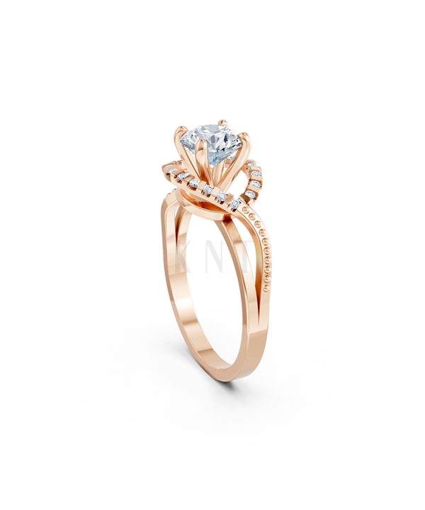 Nhẫn đính hôn Hy Lạp R367 – MOIRAI màu vàng hồng Rose Gold phong cách trẻ trung, nổi bật