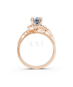 Nhẫn đính hôn Hy Lạp R367 – MOIRAI màu vàng hồng Rose Gold vàng đẹp, họa tiết hình học, độc đáo