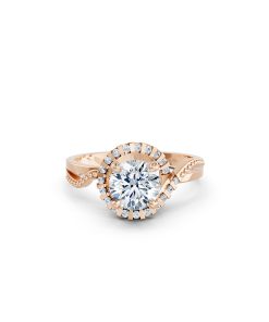 Nhẫn đính hôn Hy Lạp R367 – MOIRAI màu vàng hồng Rose Gold thiết kế đối xứng, phong cách, ấn tượng