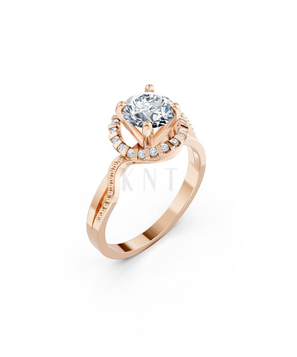 Nhẫn đính hôn Hy Lạp R367 – MOIRAI màu vàng hồng Rose Gold họa tiết ấn tượng, cá tính