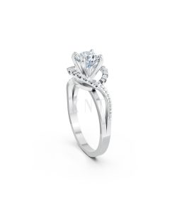 Nhẫn đính hôn Hy Lạp R367 – MOIRAI màu vàng trắng White Gold kiểu dáng cá tính, hiện đại