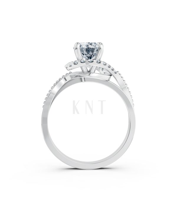 Nhẫn đính hôn Hy Lạp R367 – MOIRAI màu vàng trắng White Gold vàng sáng, đường nét sắc sảo, tinh tế