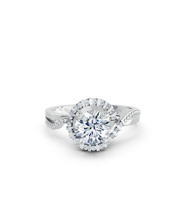 Nhẫn đính hôn Hy Lạp R367 – MOIRAI màu vàng trắng White Gold vàng sáng bóng, thiết kế trẻ trung