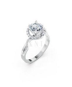 Nhẫn đính hôn Hy Lạp R367 – MOIRAI màu vàng trắng White Gold kiểu dáng hiện đại, nổi bật