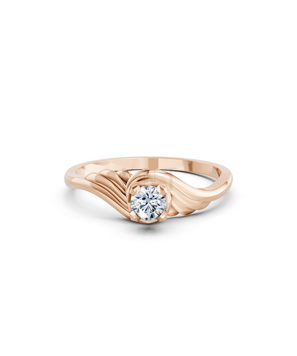 Nhẫn đính hôn Hy Lạp R368 – HERMES màu vàng hồng Rose Gold vàng đẹp, họa tiết hình học, độc đáo