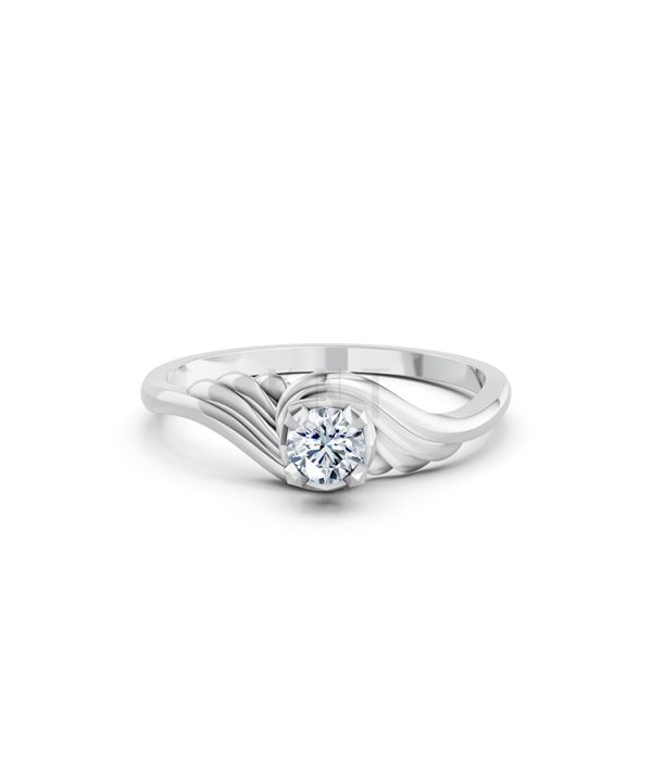 Nhẫn đính hôn Hy Lạp R368 – HERMES màu vàng trắng White Gold kiểu dáng cá tính, hiện đại