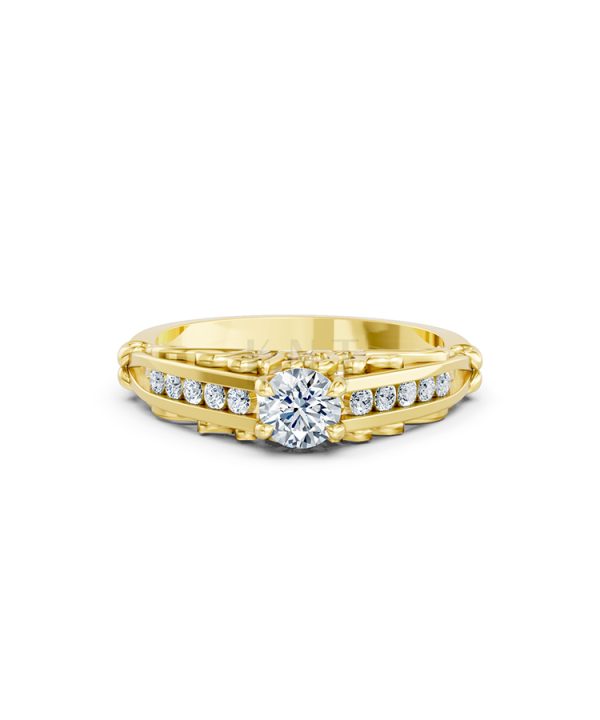 Nhẫn đính hôn Hy Lạp R369 – PISTIS màu Vàng Gold thiết kế tinh xảo, độc đáo